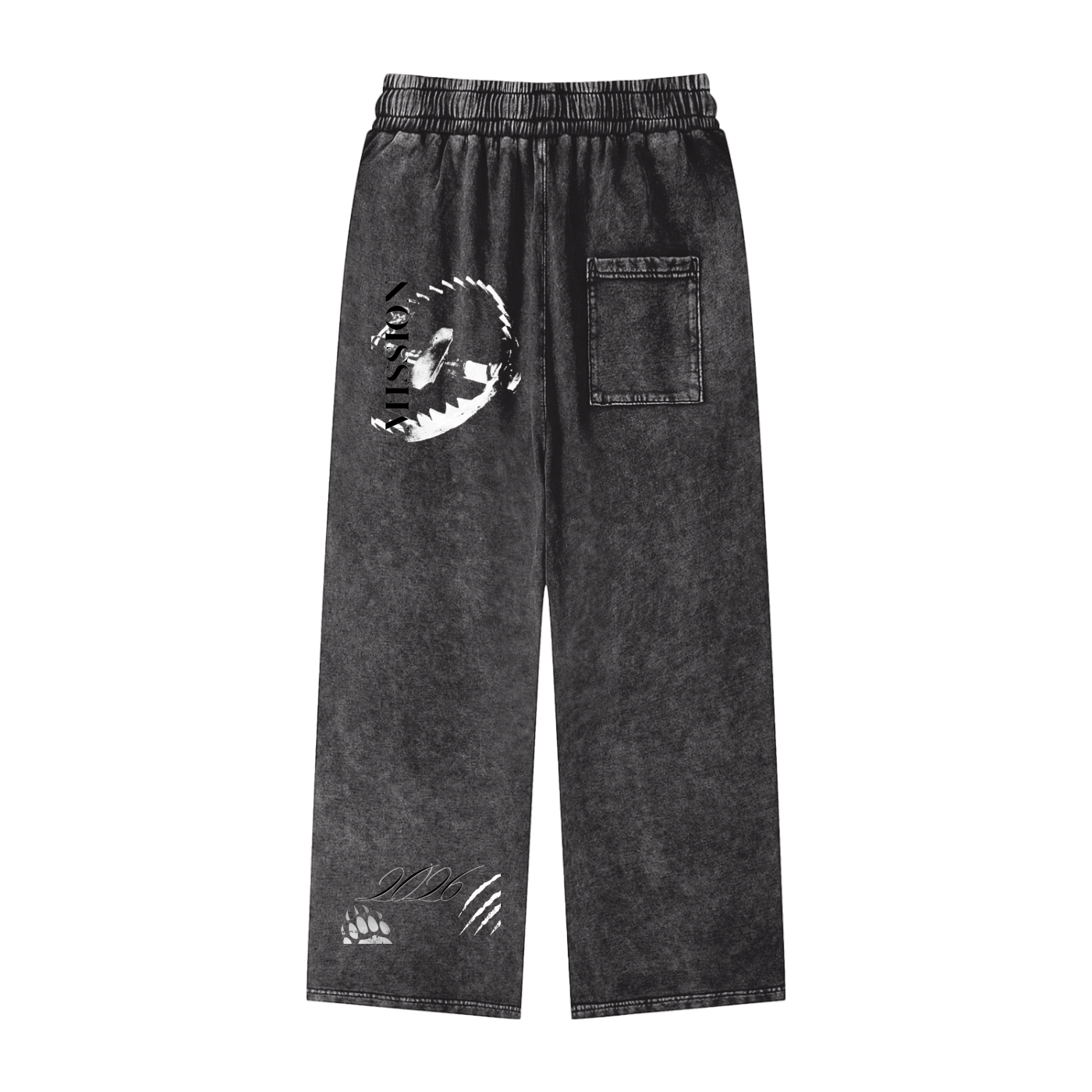 Snow Washed Straight Leg Pants