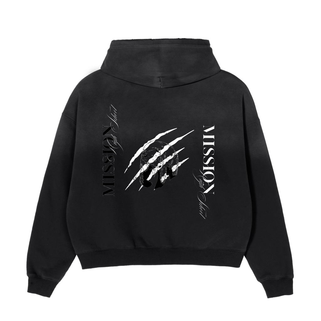 Frayed Sunfade Boxy Fleece Hoodie