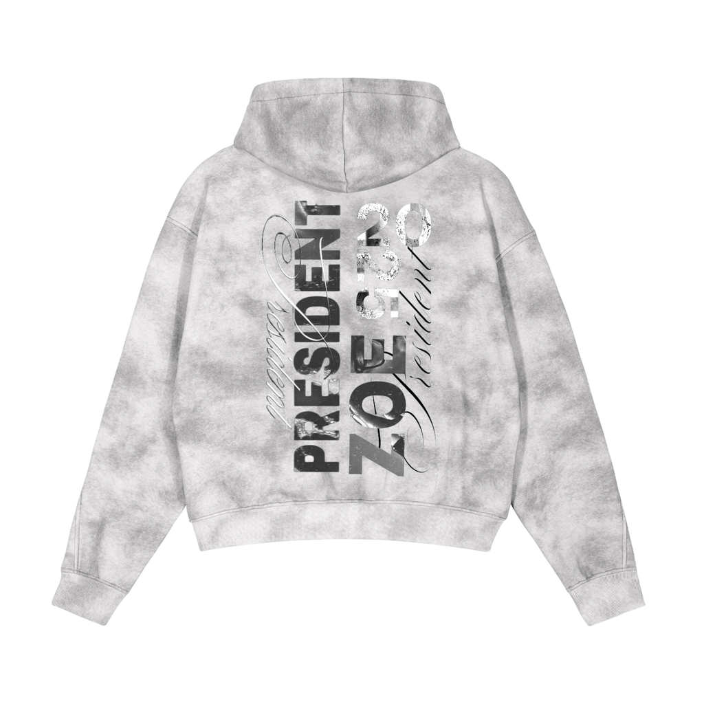 Dirty Washed Zip-Up Fleece Hoodie